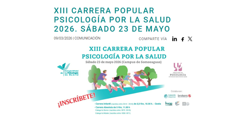 XIII CARRERA POPULAR PSICOLOGÍA POR LA SALUD
